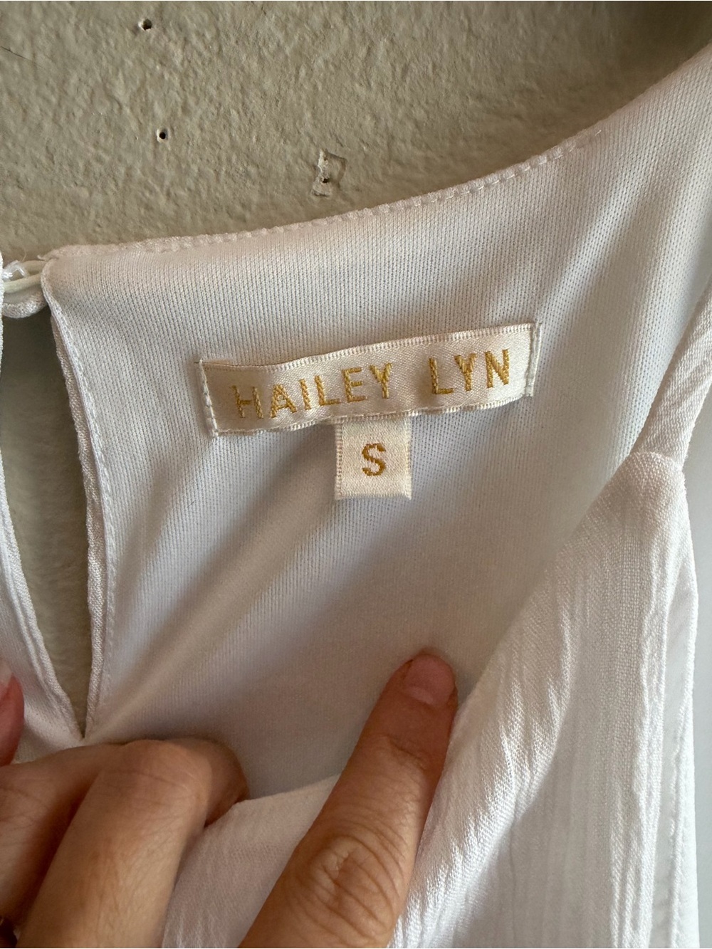 HAILEY LYN White Pom Trim Tunic / Swim Cover Up - Picture 3 of 6